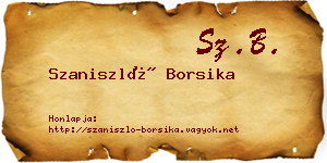 Szaniszló Borsika névjegykártya
